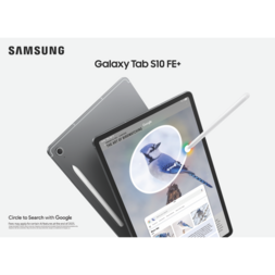 Large grey Samsung tablet with bright 13-inch screen.
