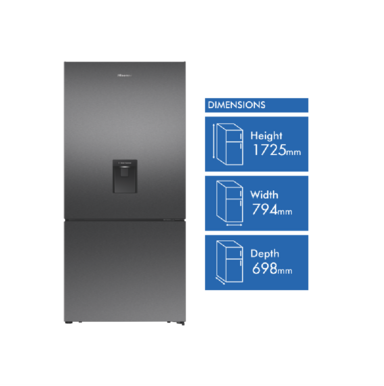 Hisense 500L upside down Fridge specs.png