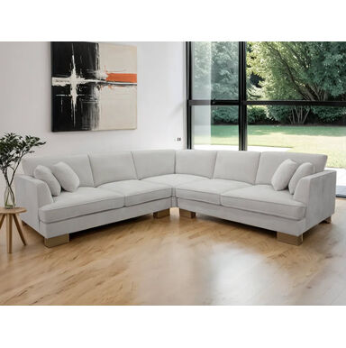 Jade corner lounge with two seats on each side of the corner