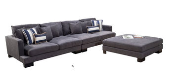 Manhattan Sofa Plush Cushion Detail Close-up of Manhattan modular sofa fabric and plush seat cus